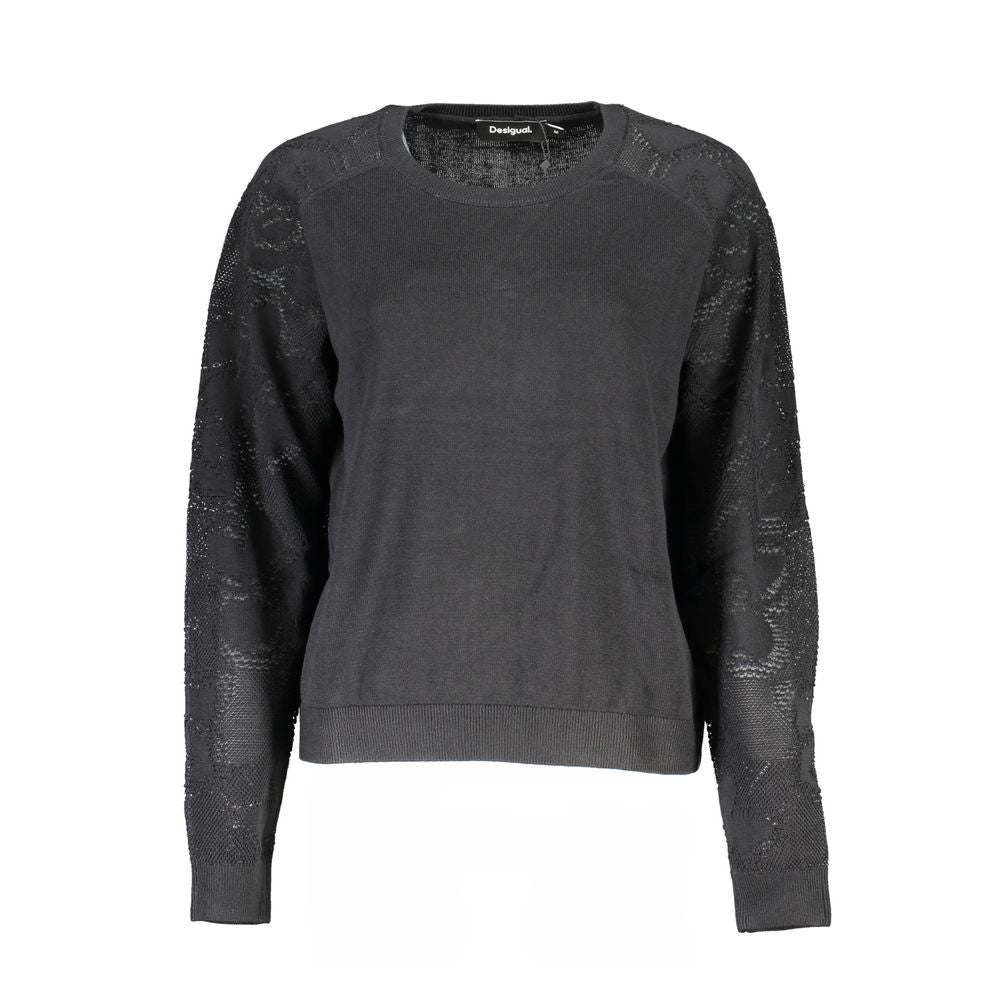 Maglione girocollo in cotone nero