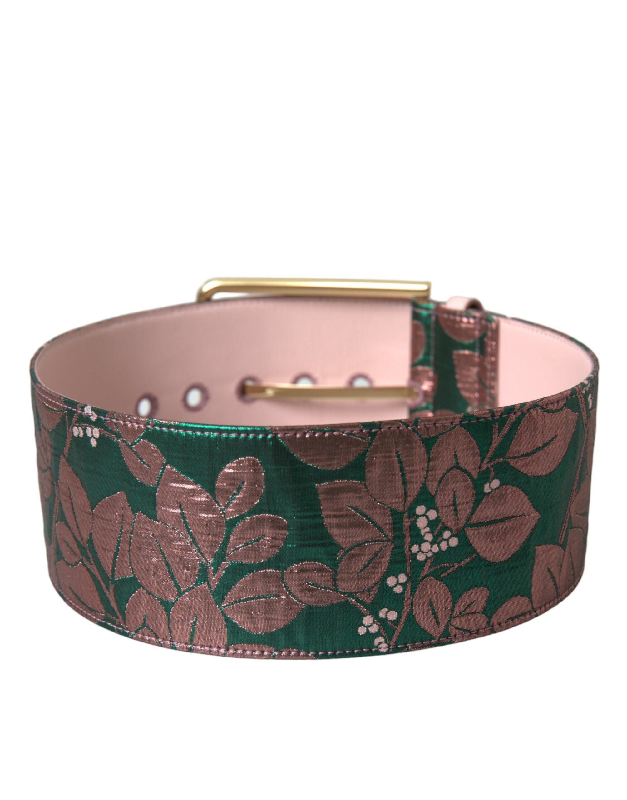 Multicolor floraler Jacquard-Gürtel mit Lurex- und goldener Schnalle