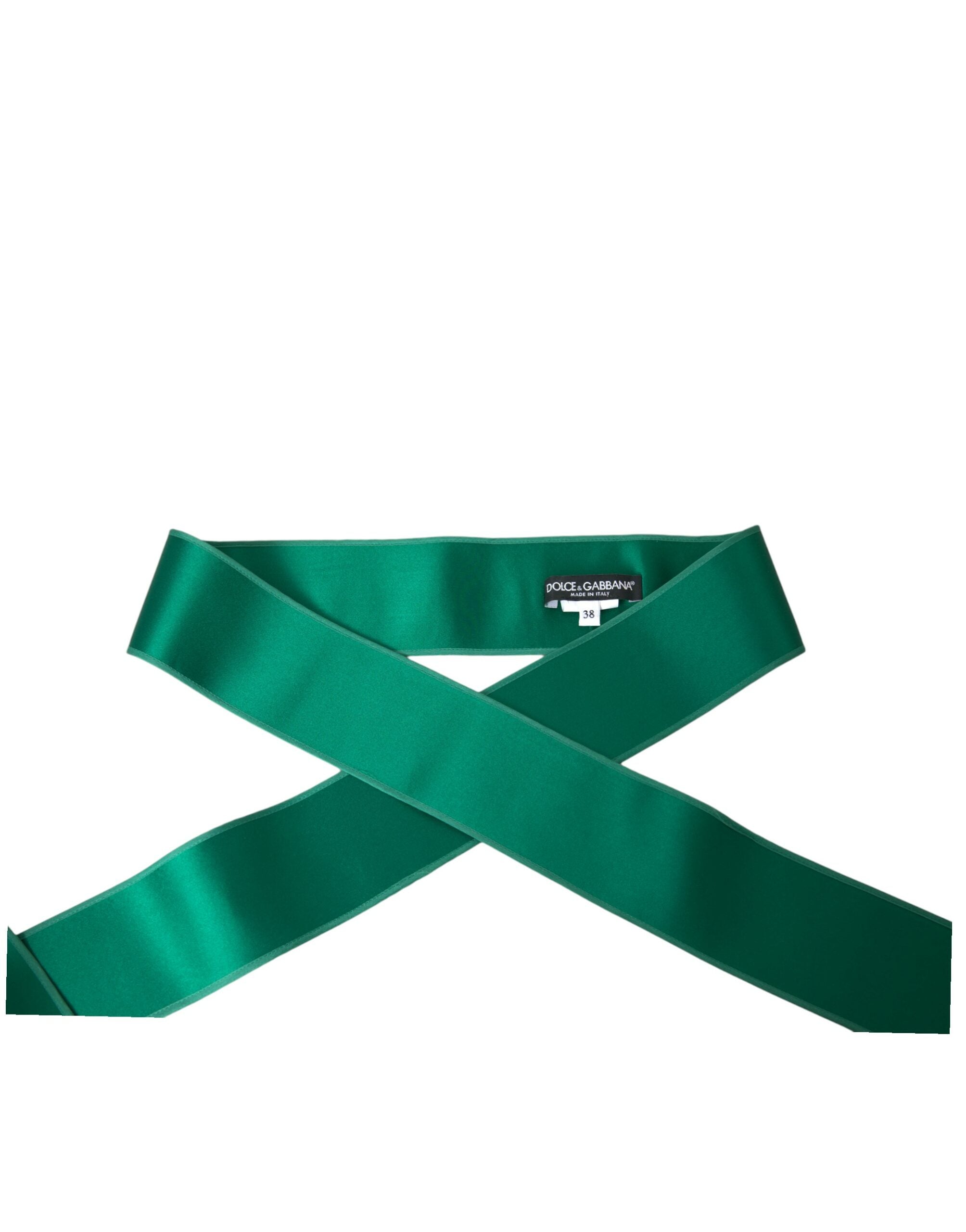 Grüner Damen-Gürtel aus Seidensatin
