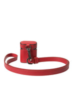 Rotes Kalbsleder Logo Print Strap Herren Airpods Hülle