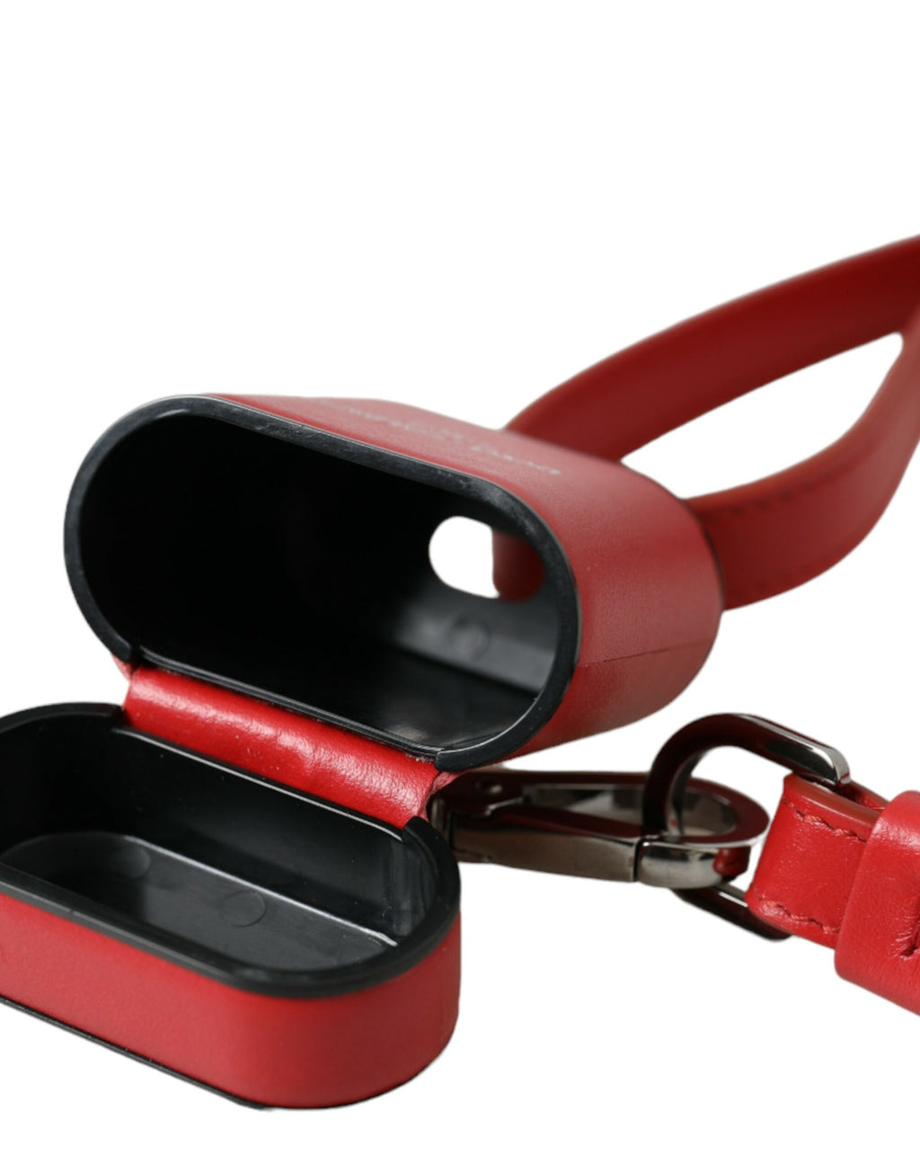 Rotes Kalbsleder Logo Print Strap Herren Airpods Hülle
