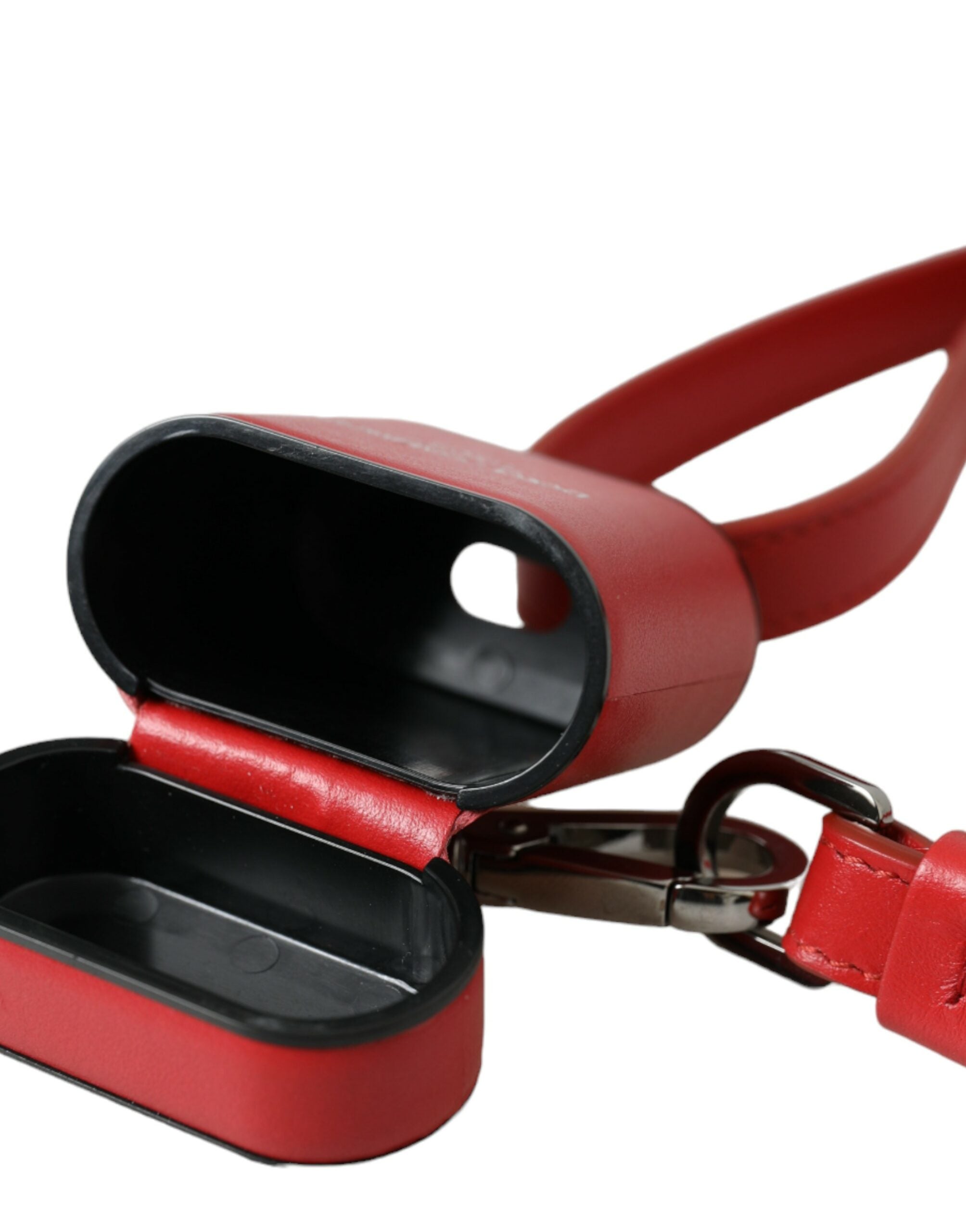 Rotes Kalbsleder Logo Print Strap Herren Airpods Hülle