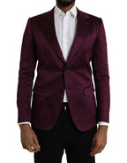 Maroon Silk Single Breasted Coat Blazer