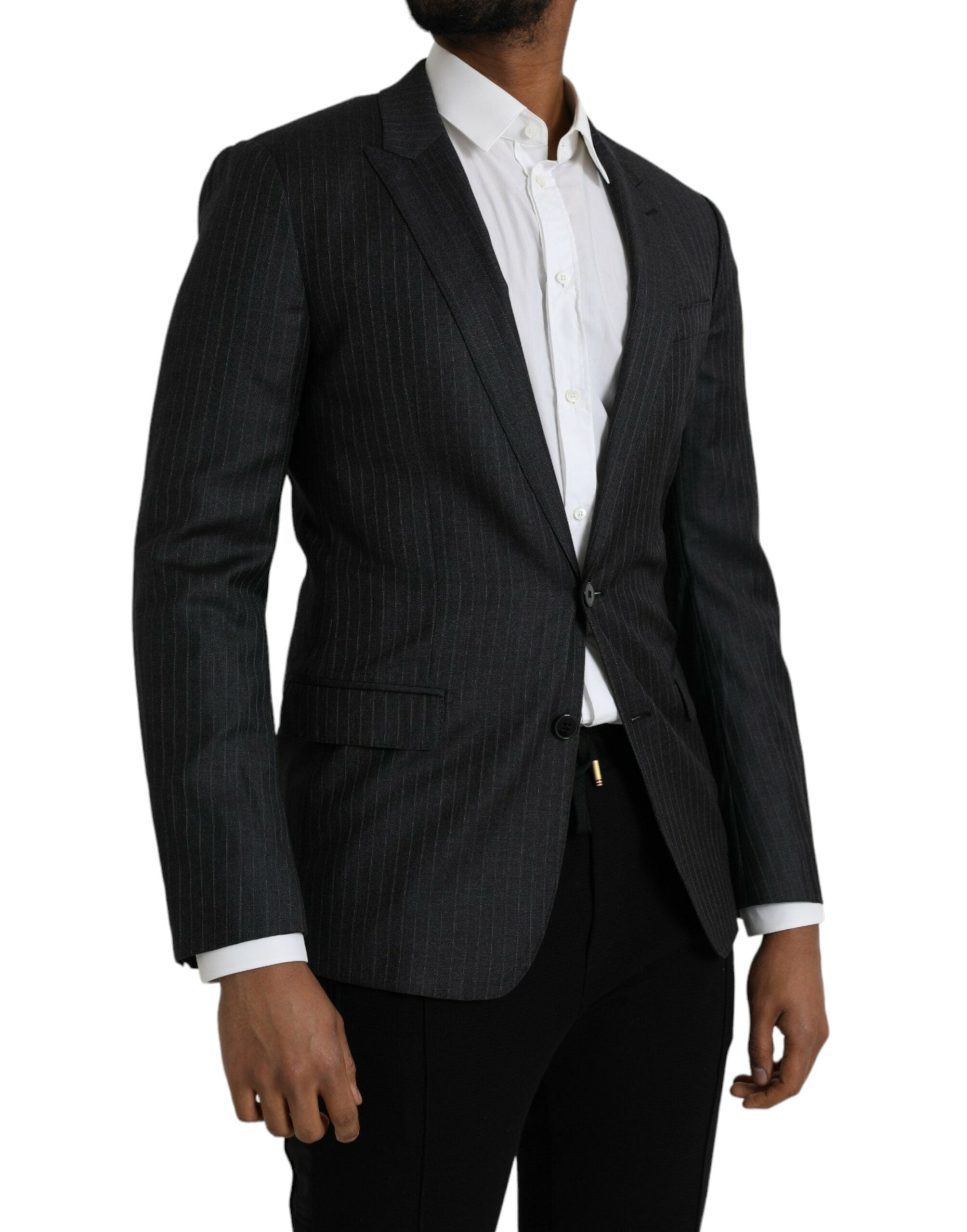Black Stripe MARTINI Einreiher Mantel Blazer