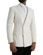 Weißer Martini-Blazer mit doppelter Knopfleiste