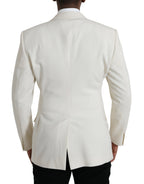 Weißer Martini-Blazer mit doppelter Knopfleiste
