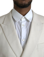 Weißer Martini-Blazer mit doppelter Knopfleiste