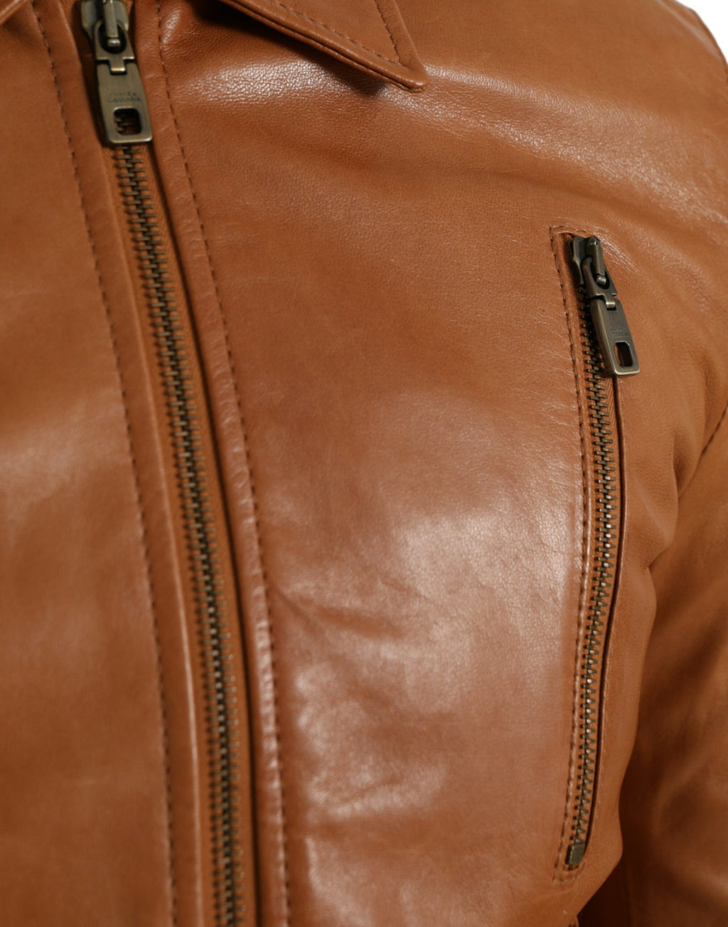 Braune Lammleder Blousonjacke mit Reißverschluss
