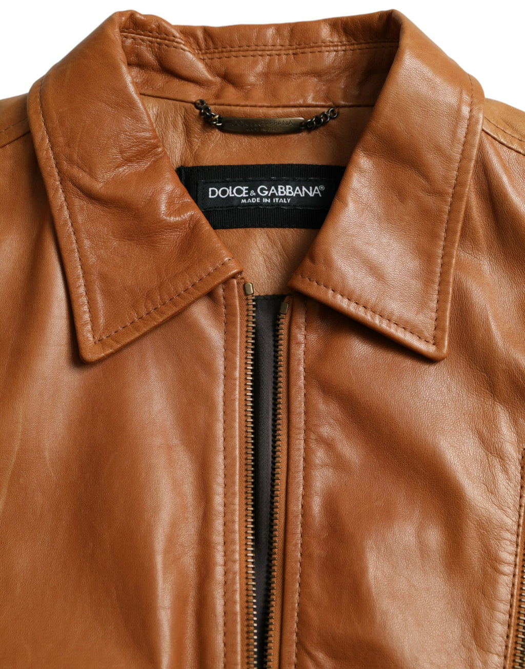 Braune Lammleder Blousonjacke mit Reißverschluss