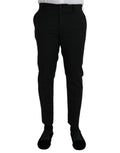 Schwarze Slim-Fit Business-Hose aus Wolle