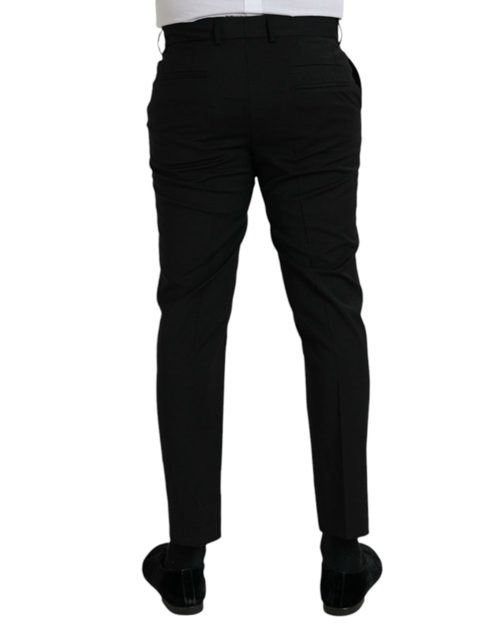 Schwarze Slim-Fit Business-Hose aus Wolle