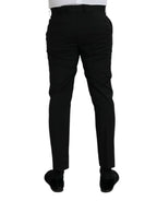 Schwarze Slim-Fit Business-Hose aus Wolle
