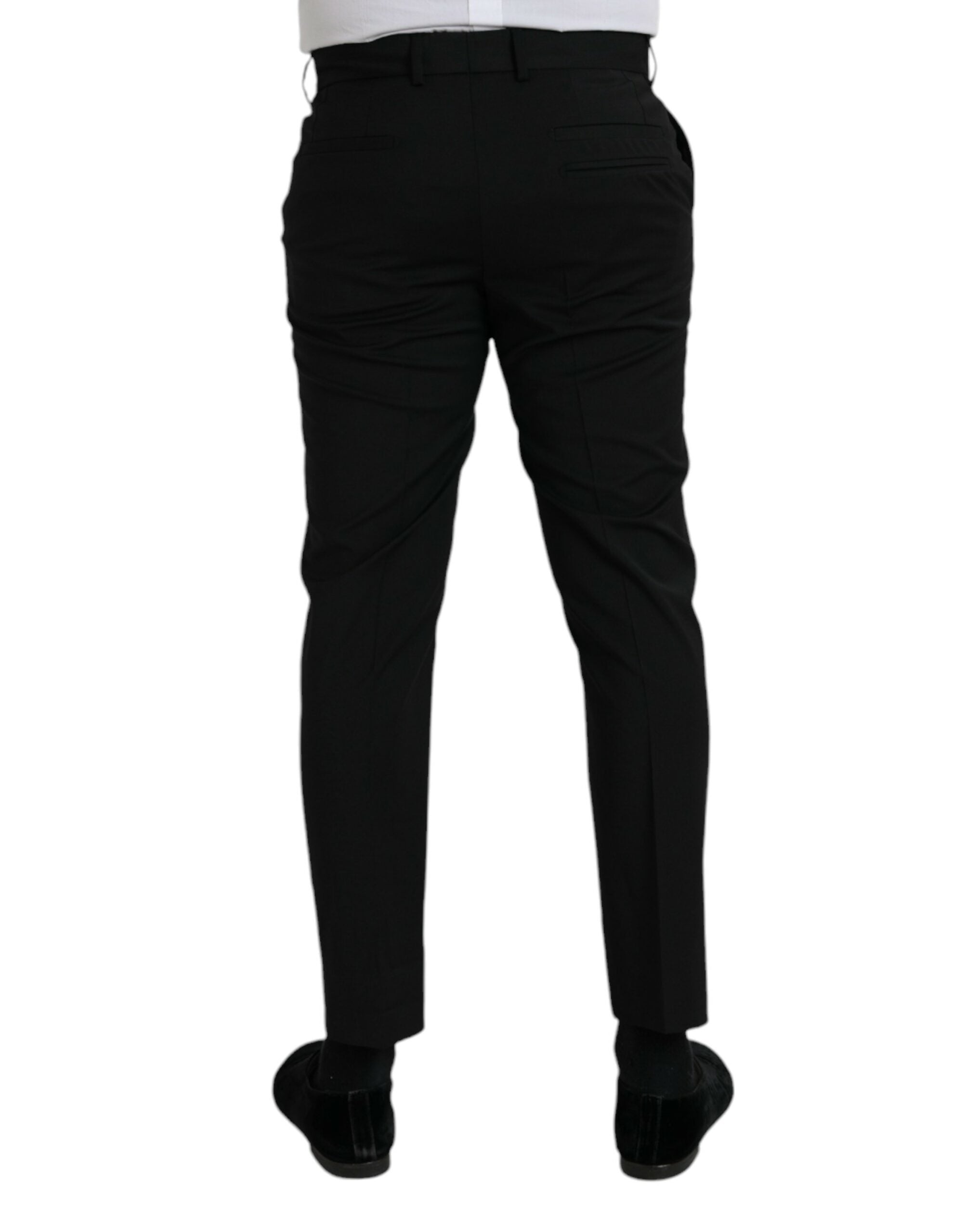 Schwarze Slim-Fit Business-Hose aus Wolle