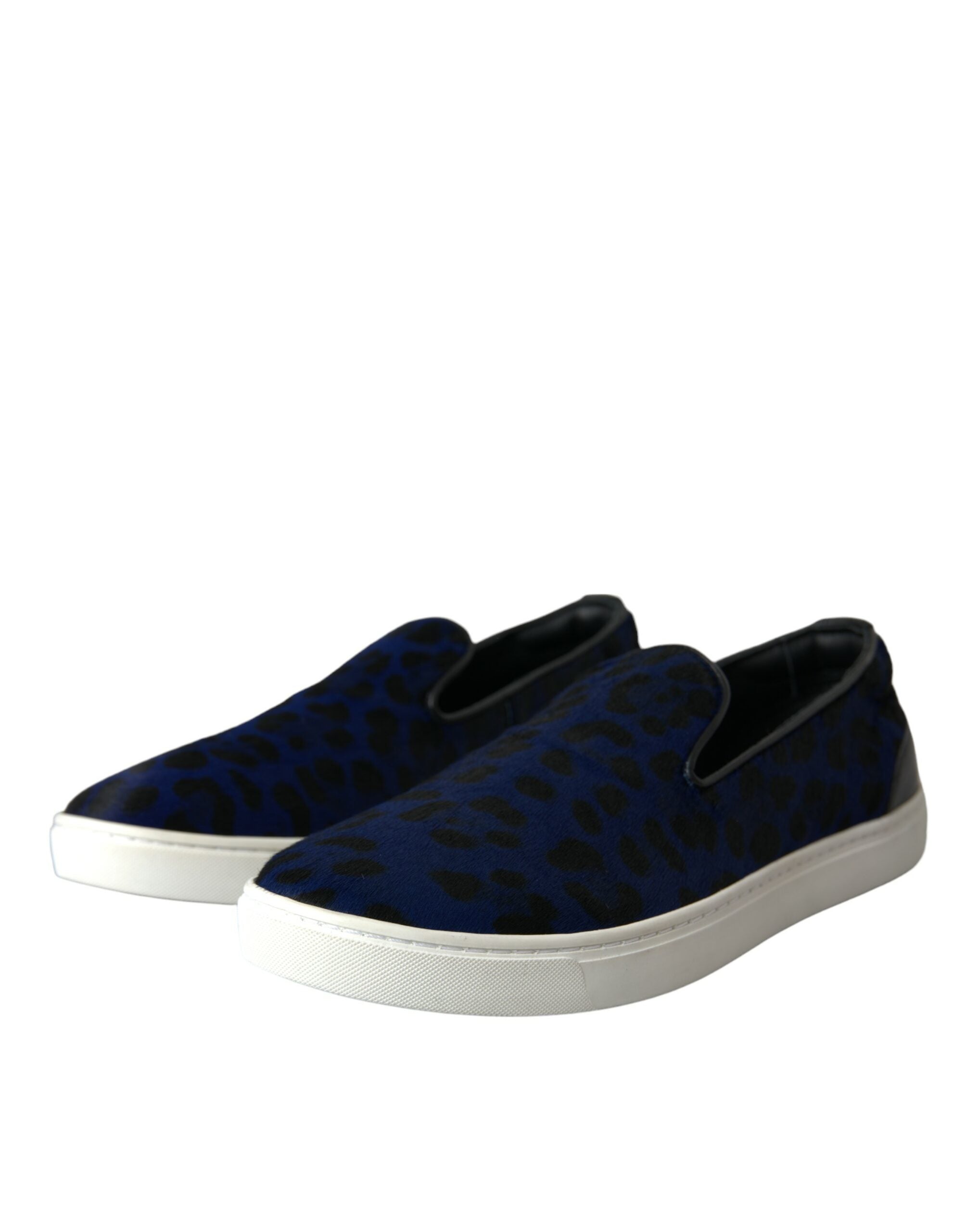 Scarpe Da Ginnastica Leopardate in Pelle di Vitello Blu