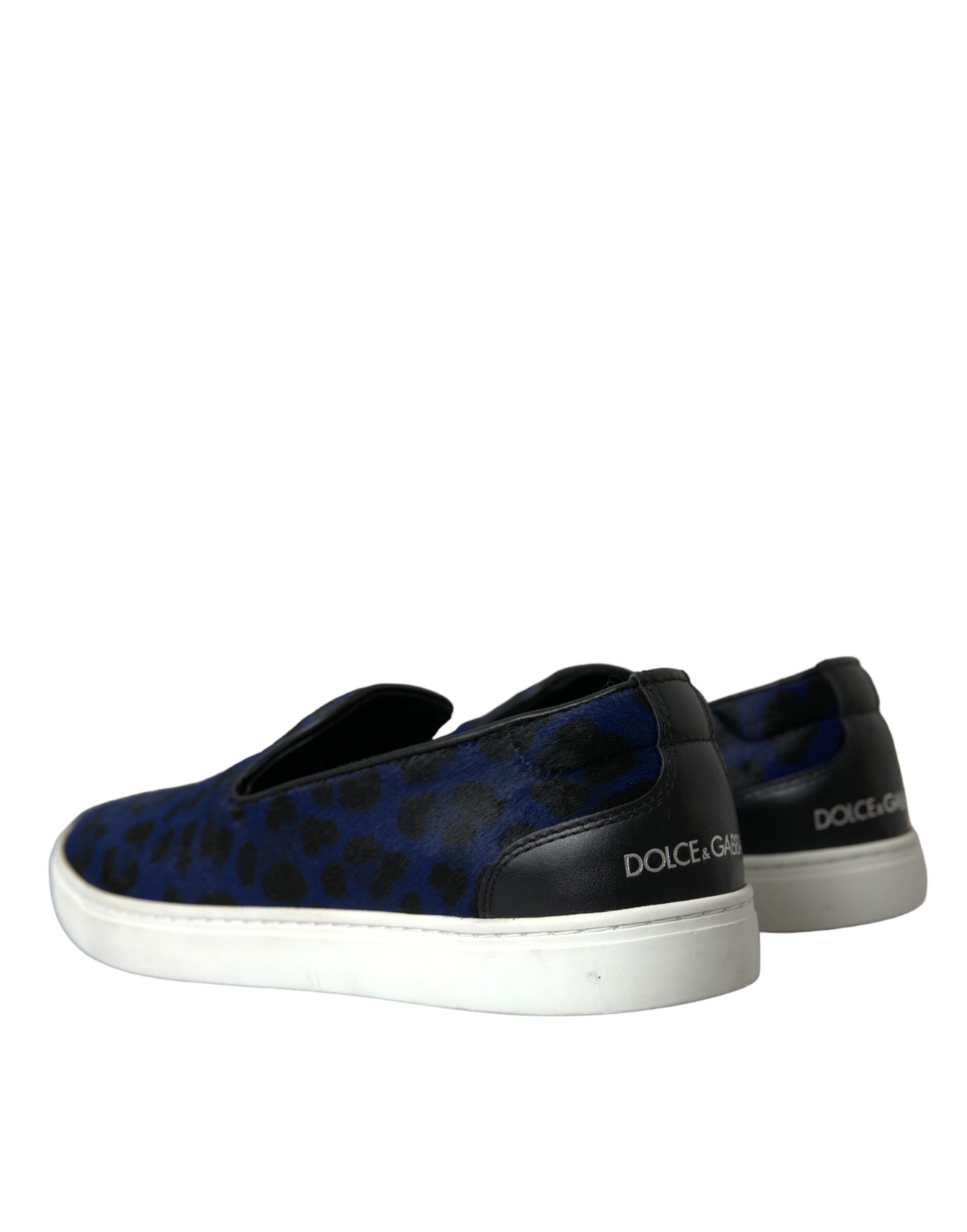 Scarpe Da Ginnastica Leopardate in Pelle di Vitello Blu