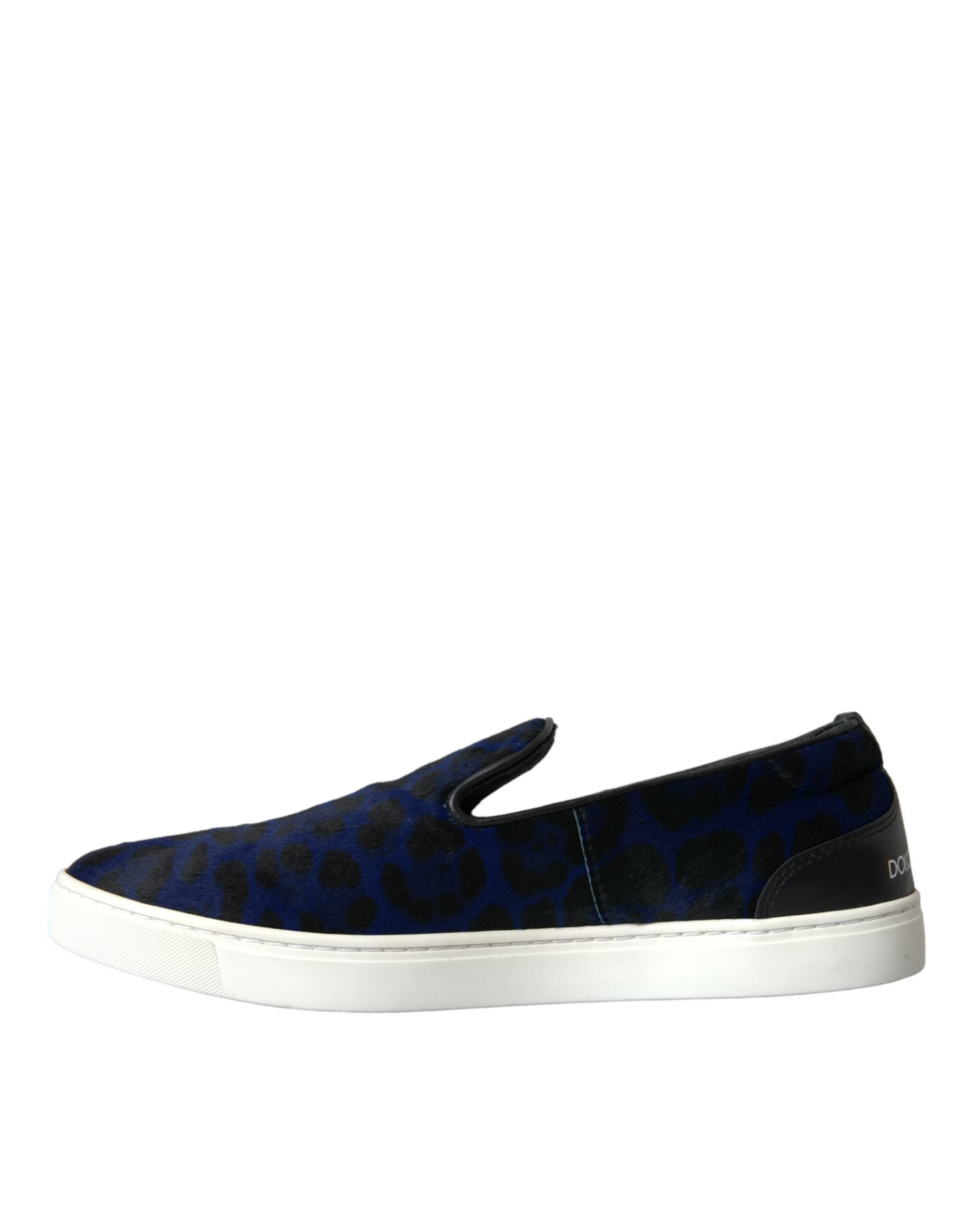 Scarpe Da Ginnastica Leopardate in Pelle di Vitello Blu