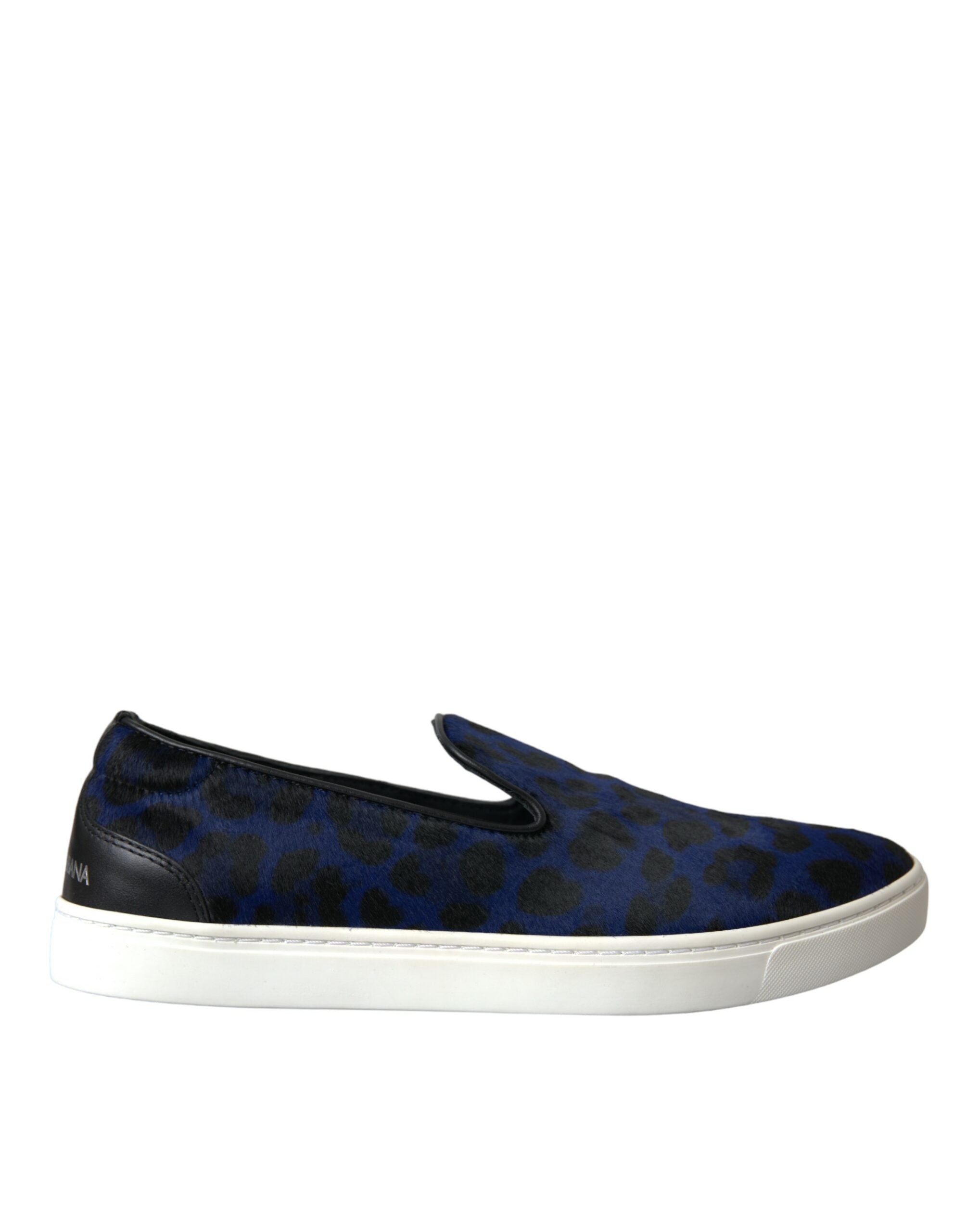 Scarpe Da Ginnastica Leopardate in Pelle di Vitello Blu