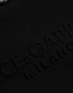 Black Cotton Long Sleeves Sweatshirt Sweater