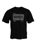 Schwarzes „With Love Always“-Rundhals-T-Shirt