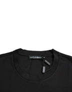 Schwarzes „With Love Always“-Rundhals-T-Shirt