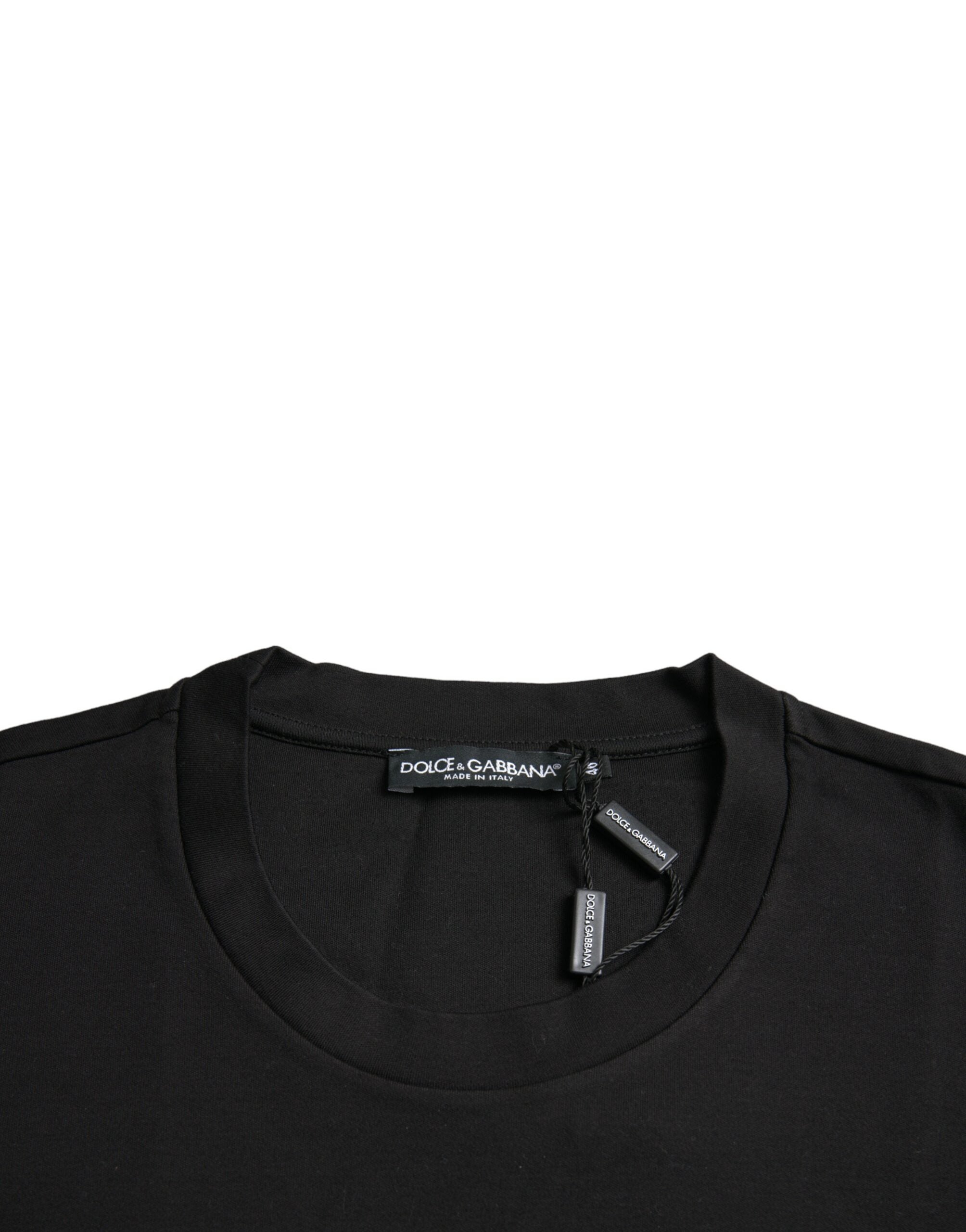 Schwarzes „With Love Always“-Rundhals-T-Shirt