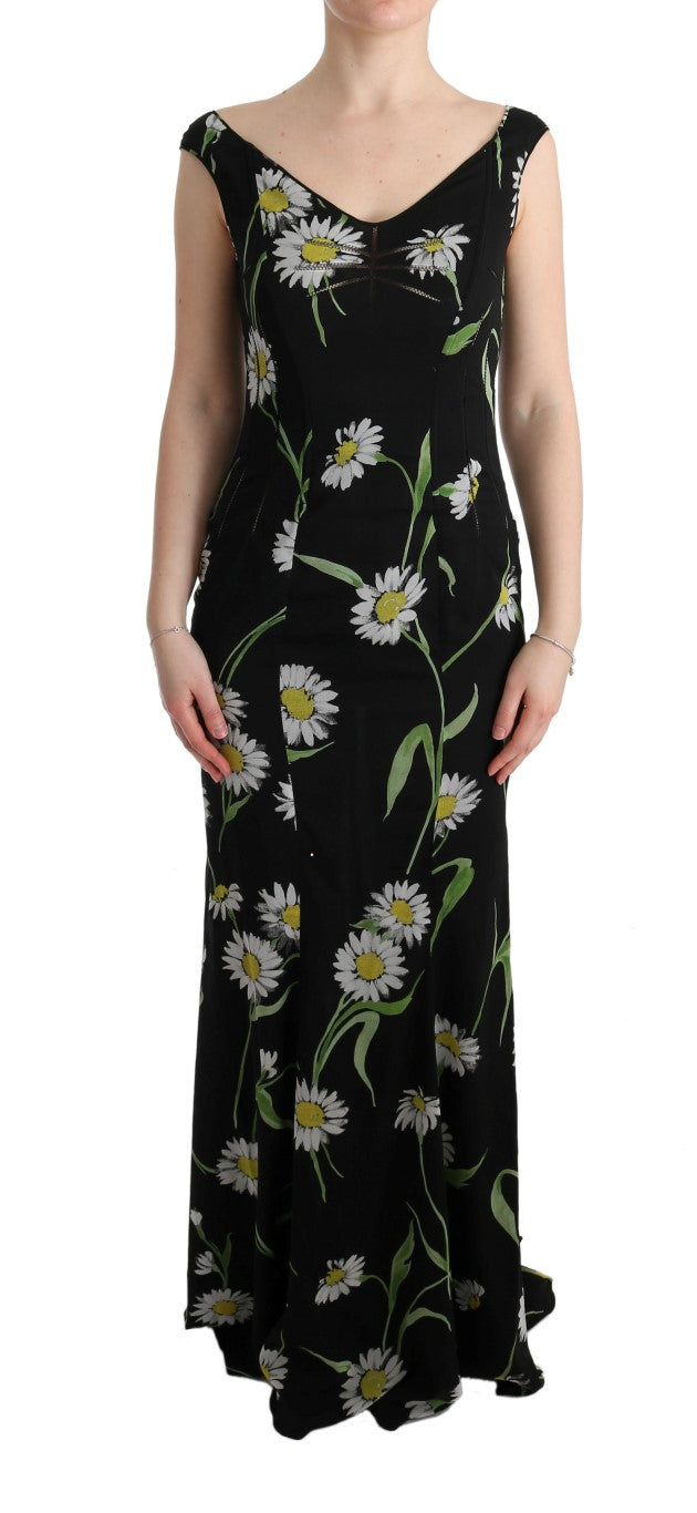 Sonnenblumenfarbenes Etuikleid aus Stretch-Seide