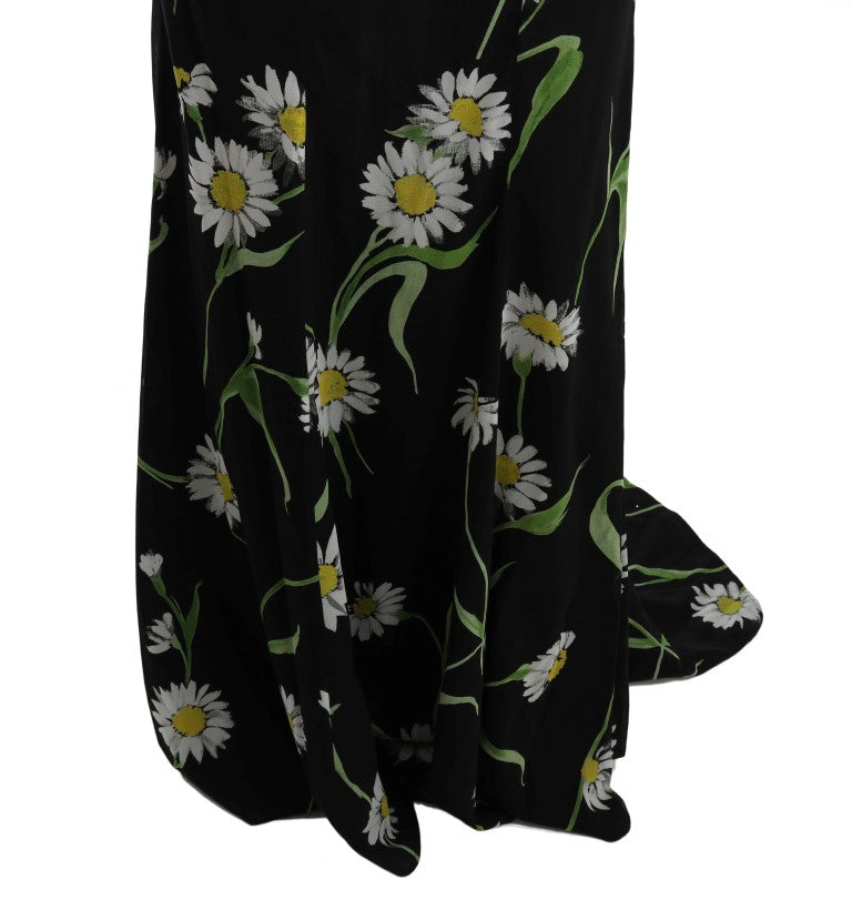 Sonnenblumenfarbenes Etuikleid aus Stretch-Seide