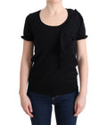 Schwarzes Top/Bluse/T-Shirt aus 100% Wolle