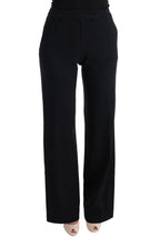 Black Viscose Flare Bootcut Pants