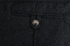 Gray Virgin Wool Skinny Casual Pants