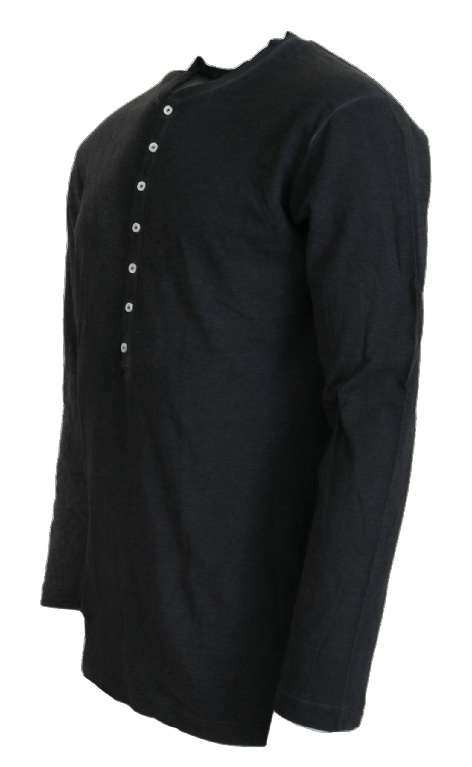 Schwarzer Pullover mit langen Ärmeln aus Baumwollleinen