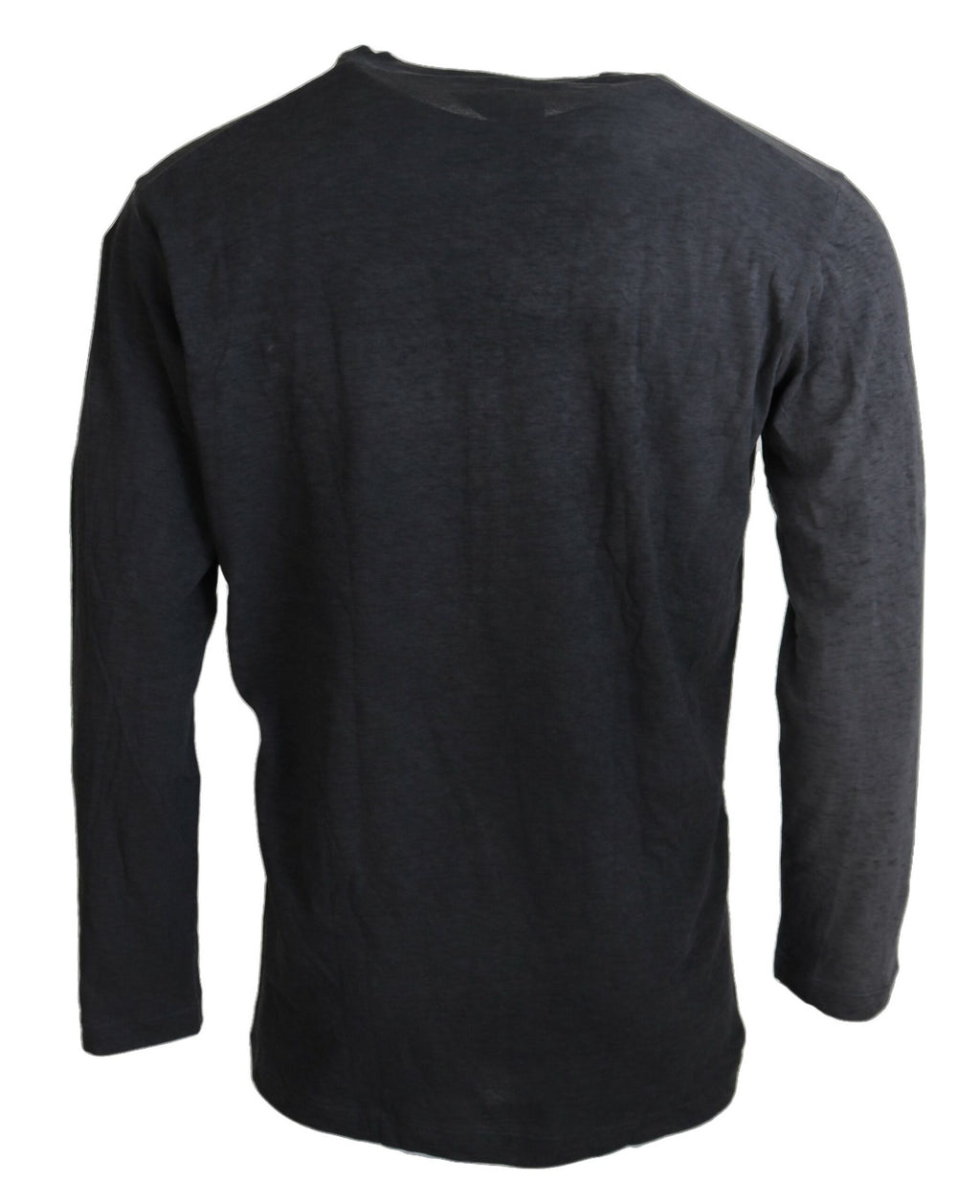 Schwarzer Pullover mit langen Ärmeln aus Baumwollleinen