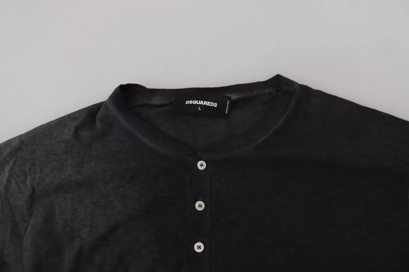 Schwarzer Pullover mit langen Ärmeln aus Baumwollleinen