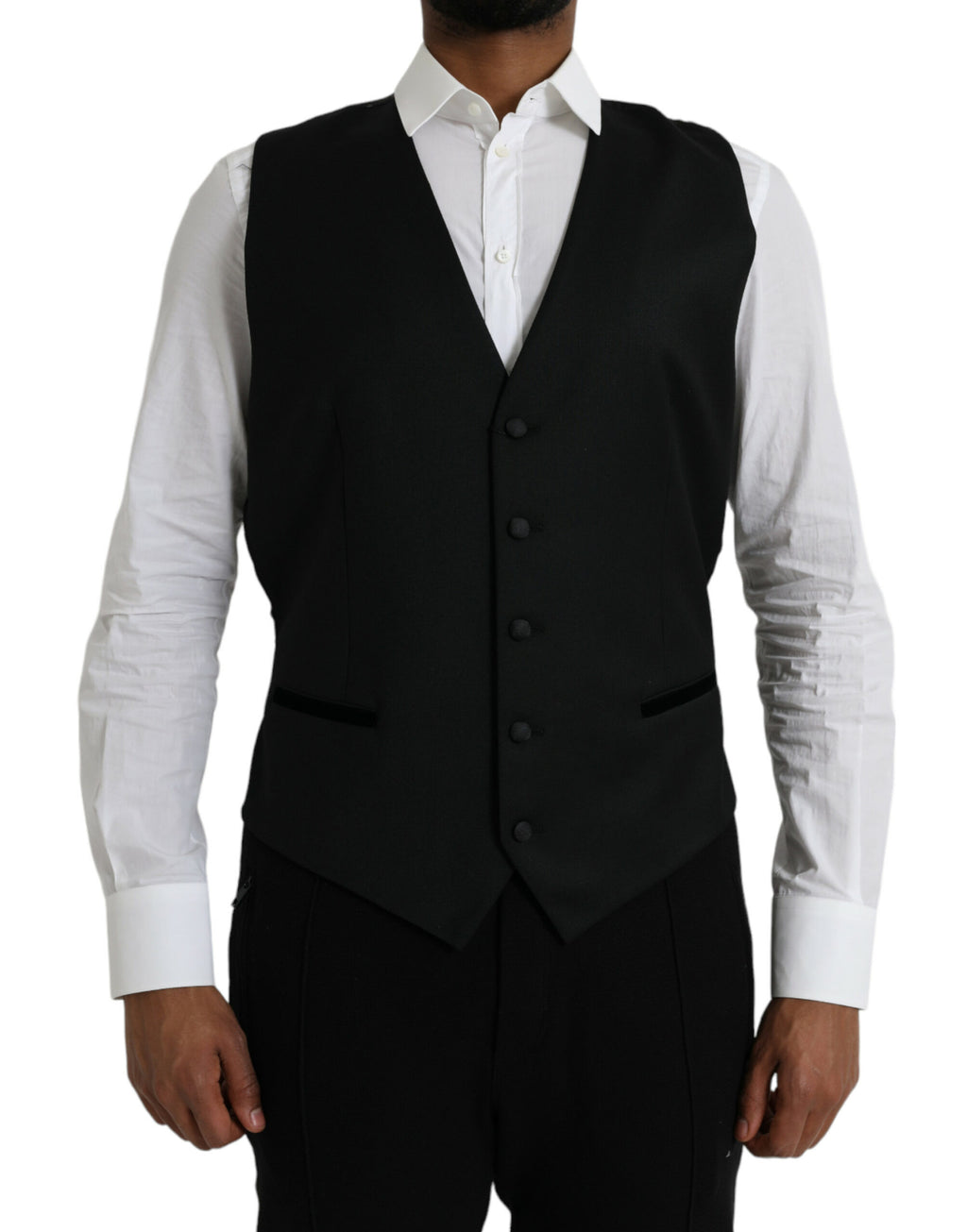 Schwarze Seidenweste Kleid Formelle Weste