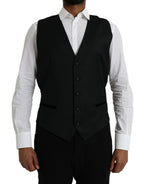 Schwarze Seidenweste Kleid Formelle Weste