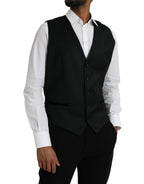 Schwarze Seidenweste Kleid Formelle Weste