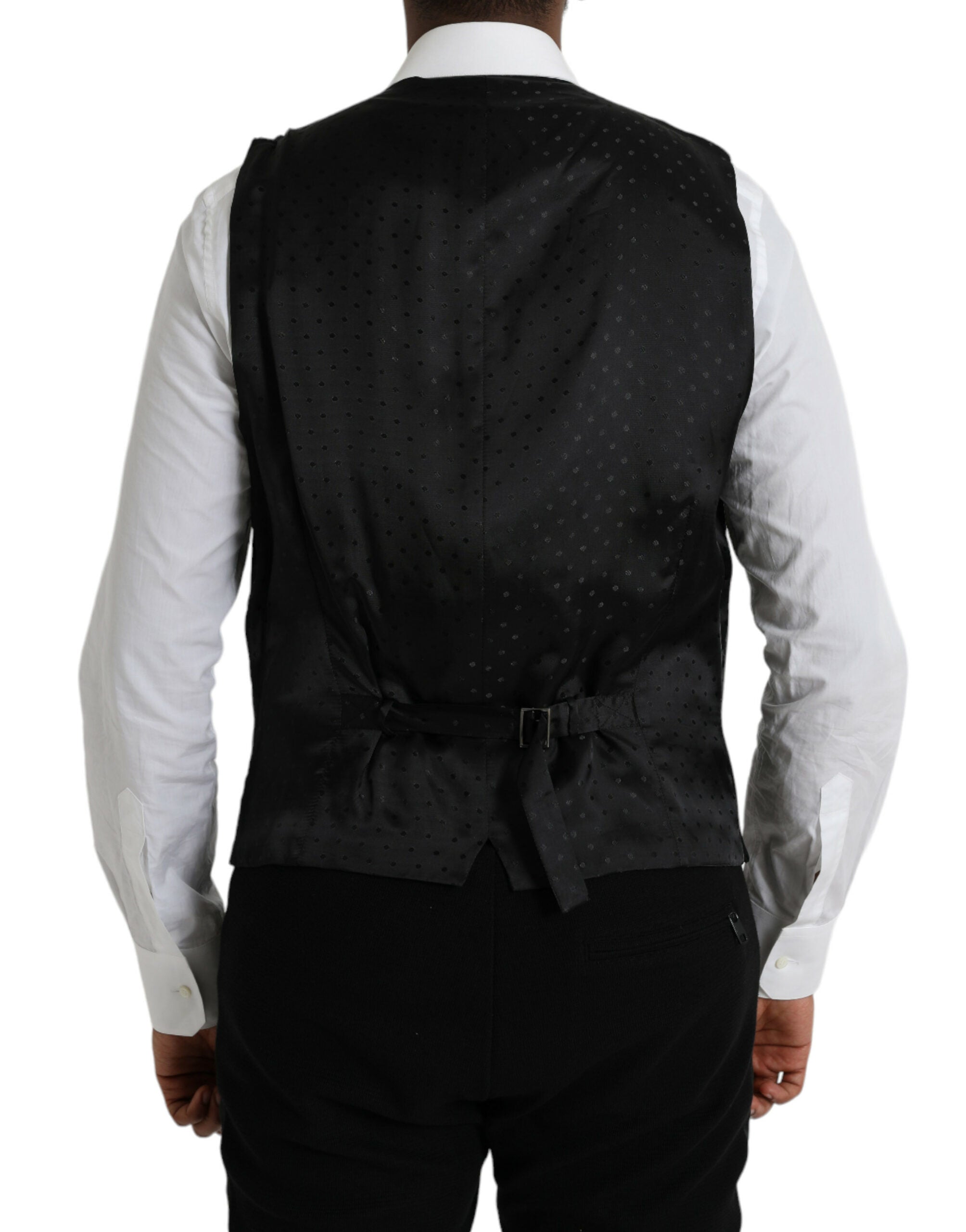Schwarze Seidenweste Kleid Formelle Weste