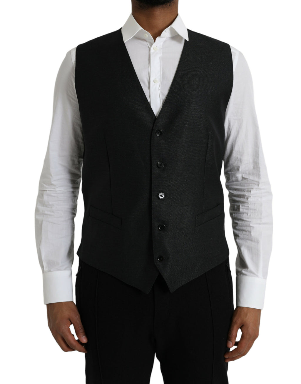 Schwarze Wollwestenkleid Formelle Weste