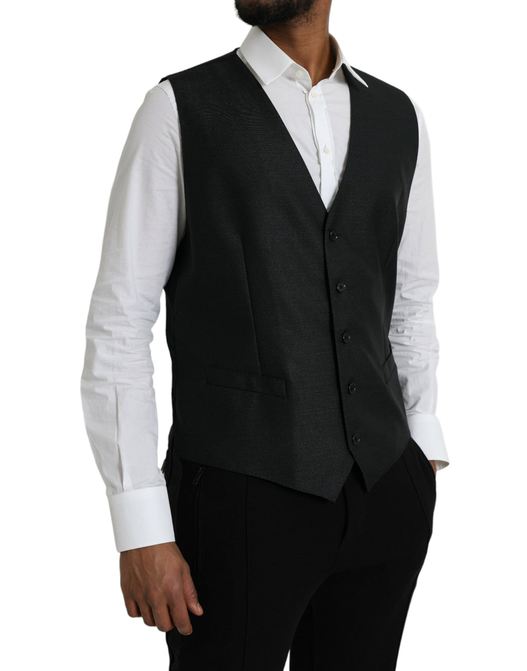 Schwarze Wollwestenkleid Formelle Weste
