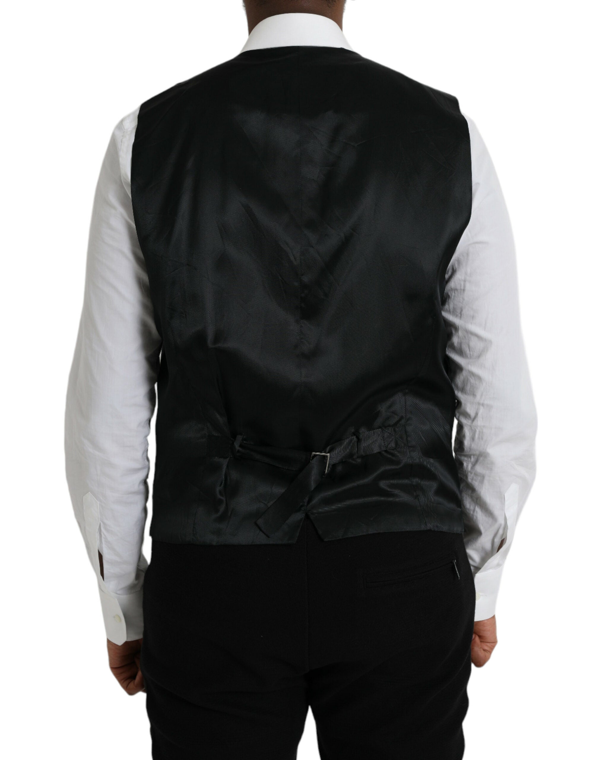 Schwarze Wollwestenkleid Formelle Weste