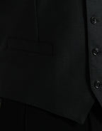 Schwarze Wollwestenkleid Formelle Weste