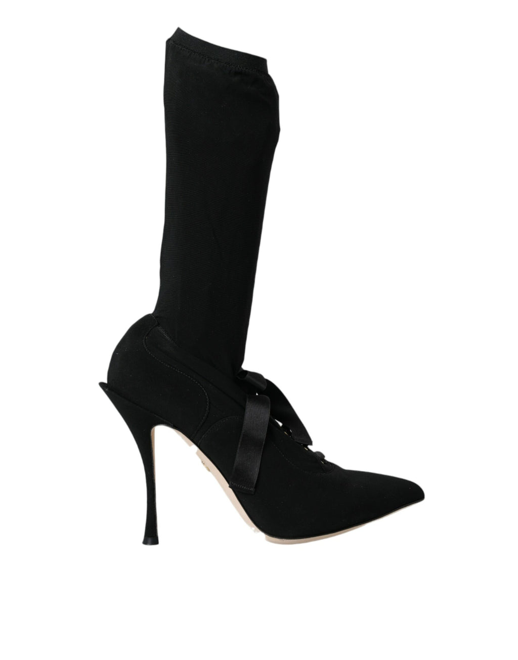 Schwarze Stiletto-Stiefeletten mit mittelhohem Schaft