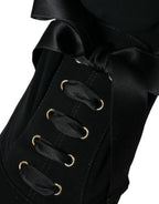 Schwarze Stiletto-Stiefeletten mit mittelhohem Schaft