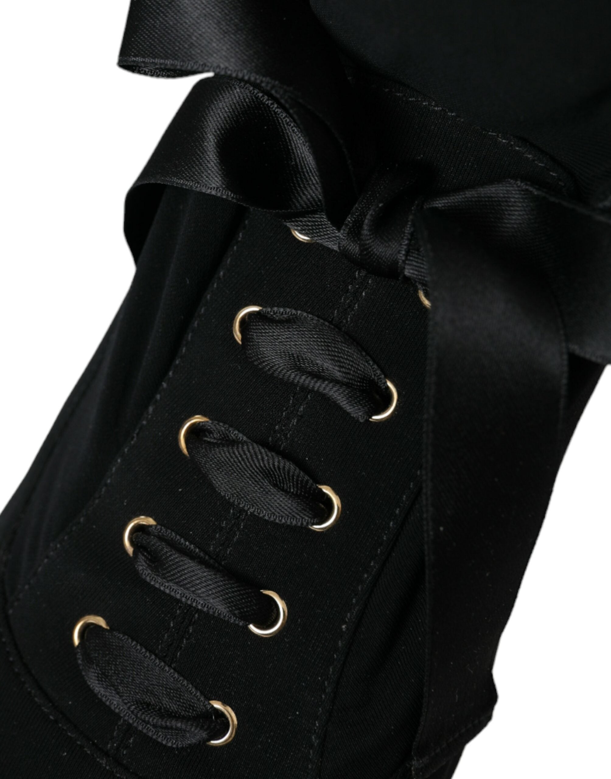 Schwarze Stiletto-Stiefeletten mit mittelhohem Schaft