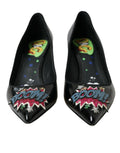 High Heels BOOM-Patch aus schwarzem Leder