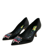 High Heels BOOM-Patch aus schwarzem Leder