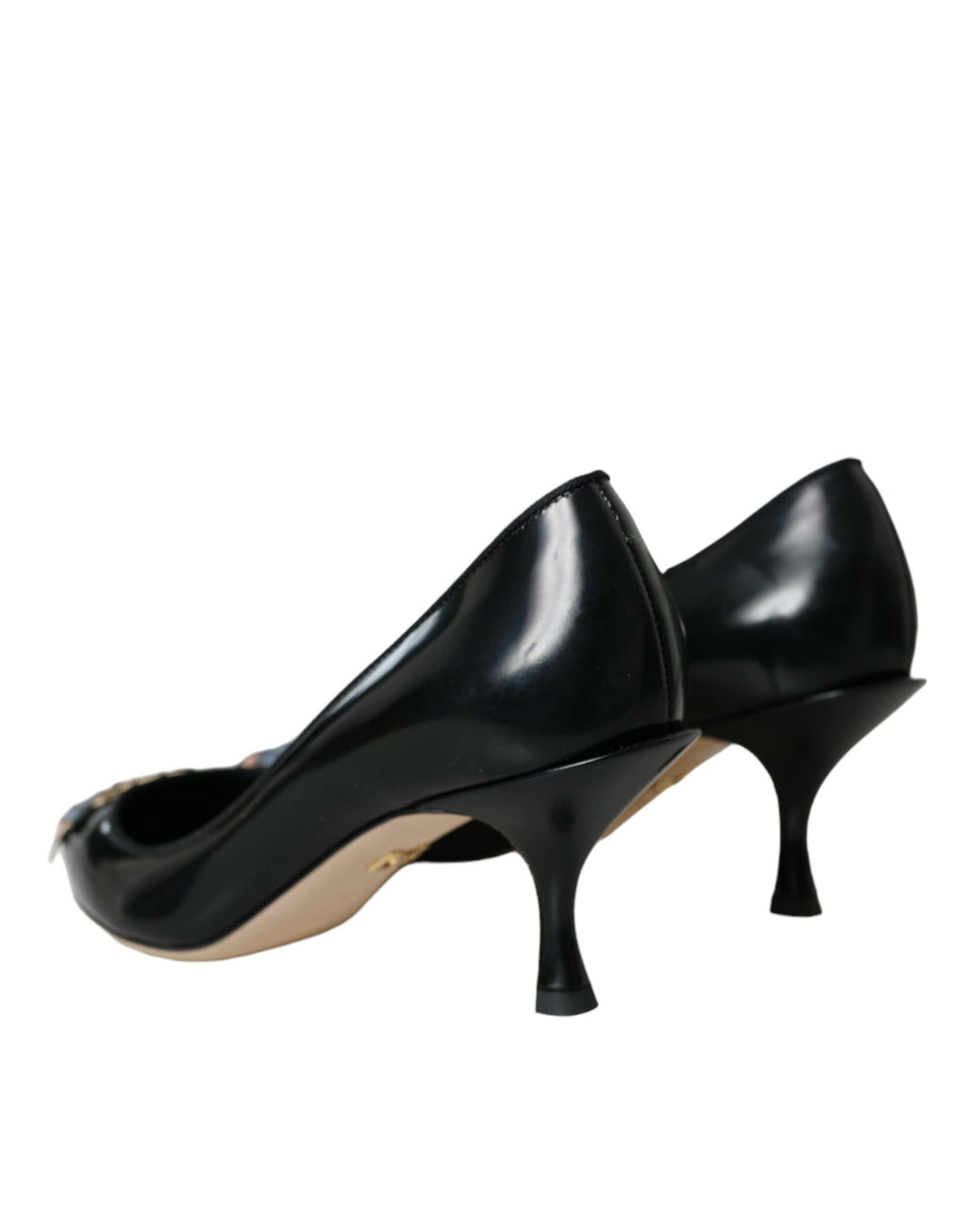 High Heels BOOM-Patch aus schwarzem Leder