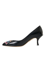 High Heels BOOM-Patch aus schwarzem Leder