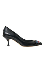 High Heels BOOM-Patch aus schwarzem Leder