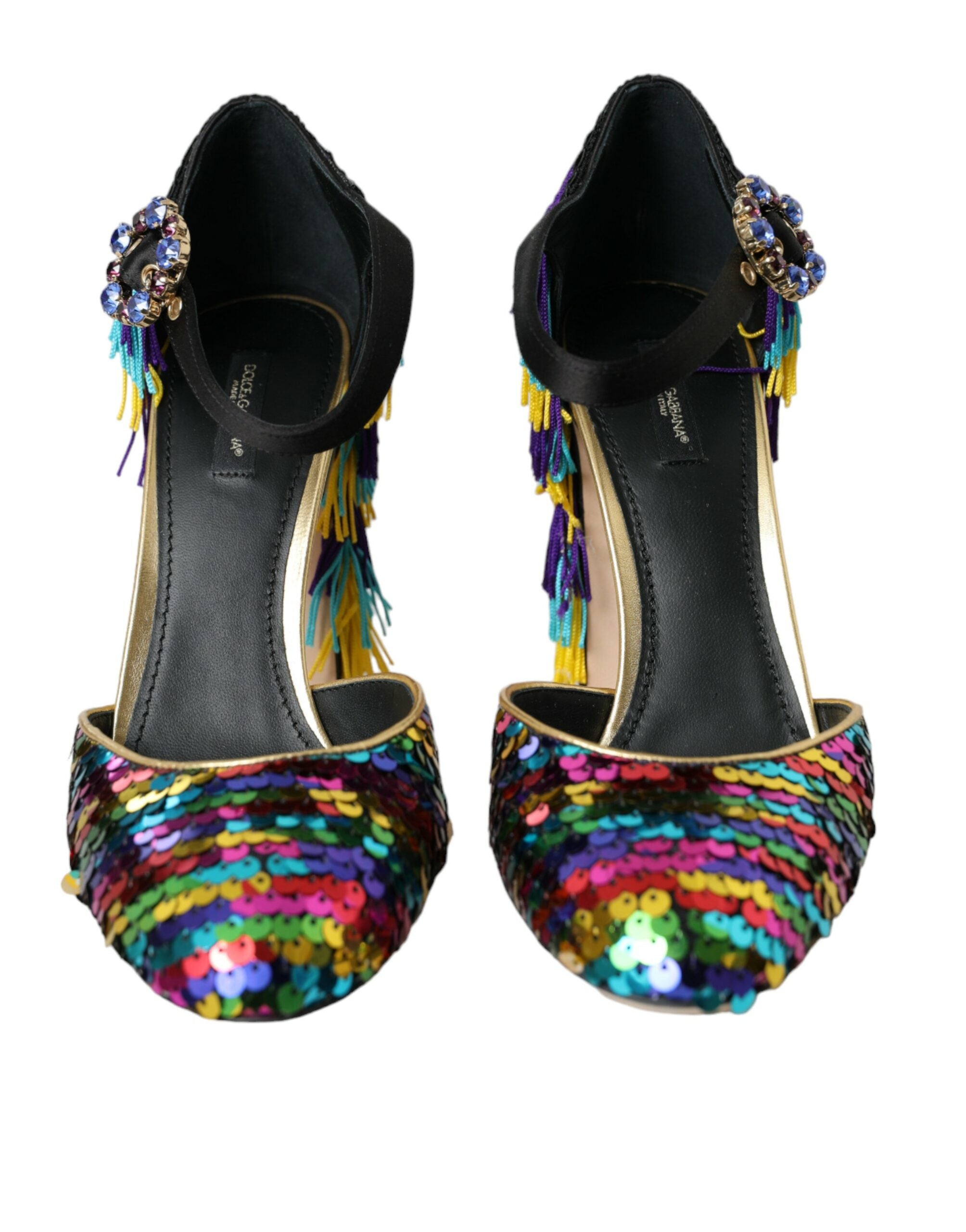 Mehrfarbige Pailletten-Kristall-Mary-Jane-Schuhe
